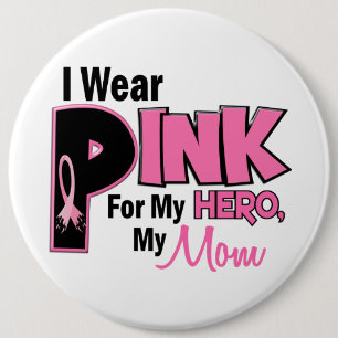 Macaron Rond 15,2 Cm Je porte le rose pour mon CANCER DU SEIN de la