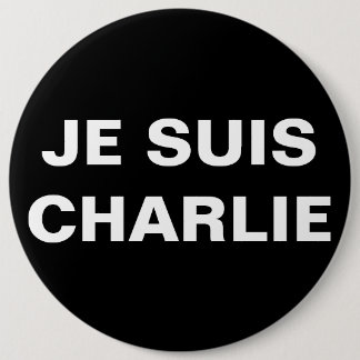 MACARON ROND 15,2 CM JE SUIS CHARLIE - JE SUIS CHARLIE