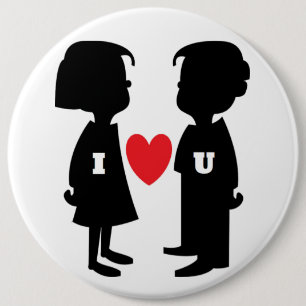MACARON ROND 15,2 CM "JE T'AIME" GARÇON ET FILLE