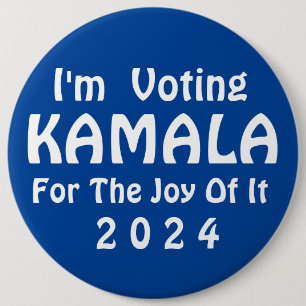 Macaron Rond 15,2 Cm Je vote pour Kamala Button