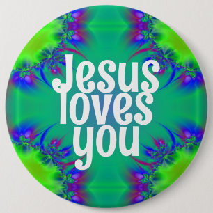 Macaron Rond 15,2 Cm Jésus t'aime