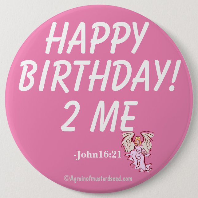 Macaron Rond 15,2 Cm JEUX ANNIVERSAIRE POUR MOI John16:21 (Devant)