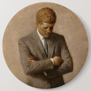 Macaron Rond 15,2 Cm John Kennedy Portrait de la Maison-Blanche préside