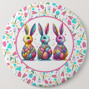 Macaron Rond 15,2 Cm Joli, coloré 3 lapin de Pâques