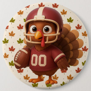 Macaron Rond 15,2 Cm Joli dindon de football de jour de Thanksgiving
