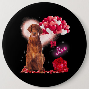 Macaron Rond 15,2 Cm Joli Setter irlandais Balloon Heart Valentines Day