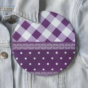 Macaron Rond 15,2 Cm Joli violet à damiers Damask Motif sans joint