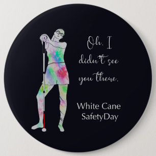 Macaron Rond 15,2 Cm Journée de sécurité de la canne blanche, fille 