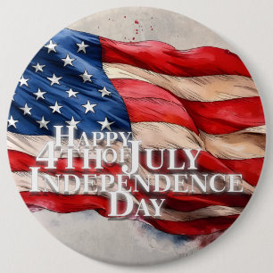 Macaron Rond 15,2 Cm Joyeux 4 juillet - Jour de l'Indépendance