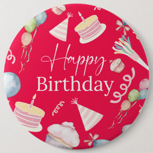 Macaron Rond 15,2 Cm Joyeux anniversaire
