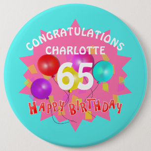 Macaron Rond 15,2 Cm Joyeux anniversaire Fun 65e jalon Personnalisé