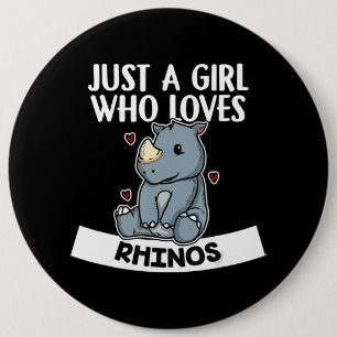 Macaron Rond 15,2 Cm Juste une fille qui aime le rhinocéros mignon