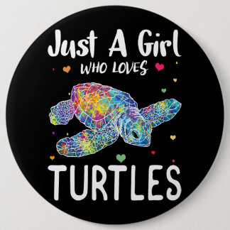 Macaron Rond 15,2 Cm Juste une fille qui aime les tortues Aquarelle Océ