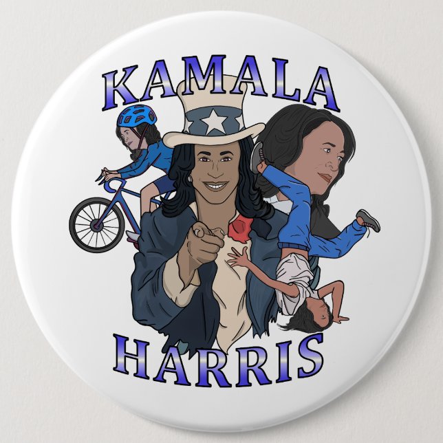 Macaron Rond 15,2 Cm Kamala Harris Bootleg Rap (Devant)