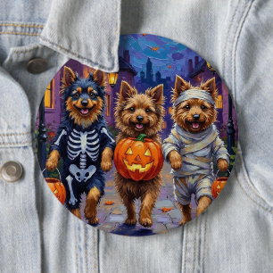 Macaron Rond 15,2 Cm Keeshond faisant Trick-or-Treat dans des costumes 