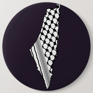 Macaron Rond 15,2 Cm Keffiyeh, carte de Palestine Kufiya