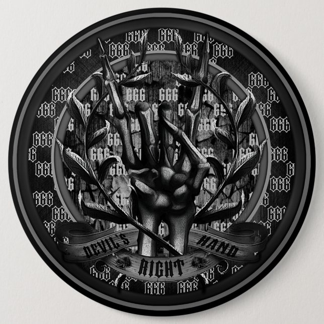 Macaron Rond 15,2 Cm La main droite du diable (Devant)