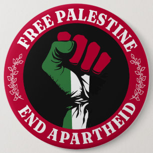 Macaron Rond 15,2 Cm La Palestine libre met fin à l'apartheid II