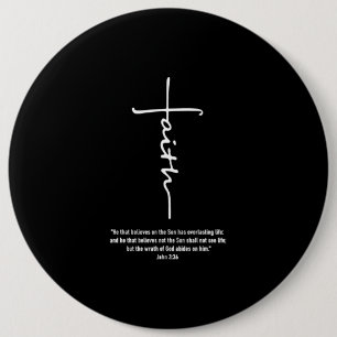 Macaron Rond 15,2 Cm L'Amour de Jésus  Croix de la foi Jésus-chrétie