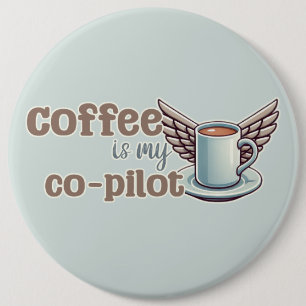 Macaron Rond 15,2 Cm Le café est mon copilote