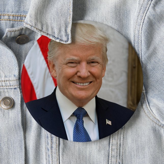 Macaron Rond 15,2 Cm Le Président Donald Trump (En situation)