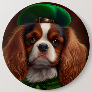 Macaron Rond 15,2 Cm Le roi Cavalier Charles Spaniel à la Saint Patrick
