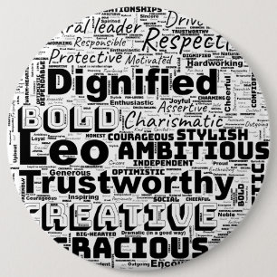 Macaron Rond 15,2 Cm Leo Zodiac Mot Cloud Inspiration