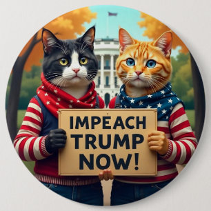Macaron Rond 15,2 Cm Les chats disent qu'il faut s'attaquer à Trump