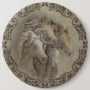 Macaron Rond 15,2 Cm Les chevaux
