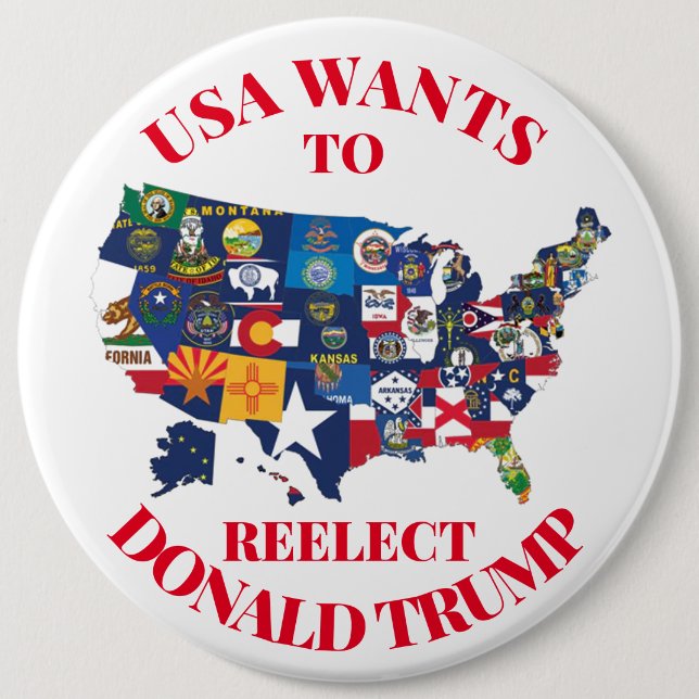 Macaron Rond 15,2 Cm Les USA veulent réélire Donald Trump (Devant)