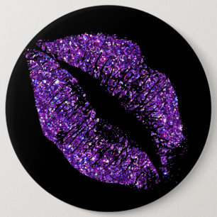 Macaron Rond 15,2 Cm Lèvres à Parties scintillant violette