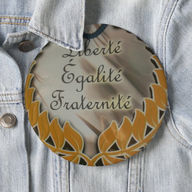 Macaron Rond 15,2 Cm Liberté, Égalité, Fraternité : Futur prospère (En situation)