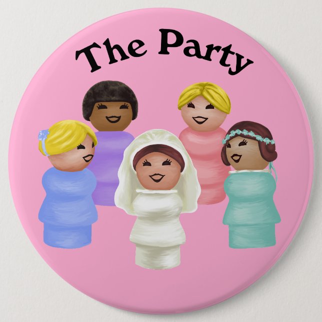 Macaron Rond 15,2 Cm Little People - Femme du Parti (Devant)