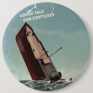 Macaron Rond 15,2 Cm Loose Talk Cost Lives WW2 Poster