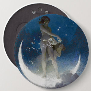 Macaron Rond 15,2 Cm Luna Goddess at Night Scattering Stars