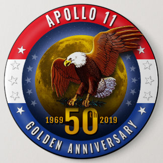 Macaron Rond 15,2 Cm Lune patriotique Eagle de cinquantième