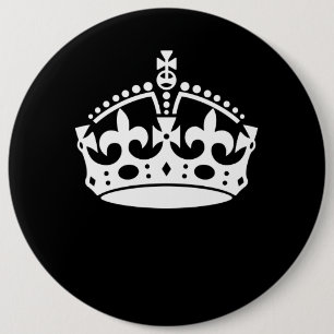 Macaron Rond 15,2 Cm MAINTENIR CALME CROWN icône sur la Personnaliser n
