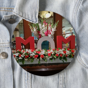 Macaron Rond 15,2 Cm "Maman, je t'aime" - Un hommage floral plein de co