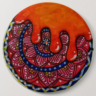 Macaron Rond 15,2 Cm Mandala Art Buttons & Patches.