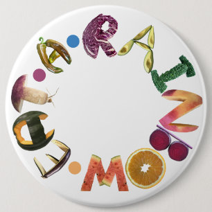 Macaron Rond 15,2 Cm Mangez un arc-en-ciel - fruits et légumes sains