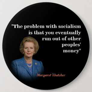 Macaron Rond 15,2 Cm Margaret Thatcher Citation Sur Le Bouton Du Social
