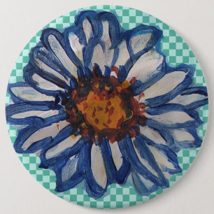 Macaron Rond 15,2 Cm Marguerites peintes, sur l'arrière - plan