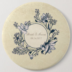 Macaron Rond 15,2 Cm Mariage floral Vintage rustique