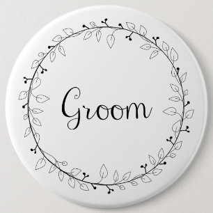 Macaron Rond 15,2 Cm Marié nuptiale d'insignes de partie