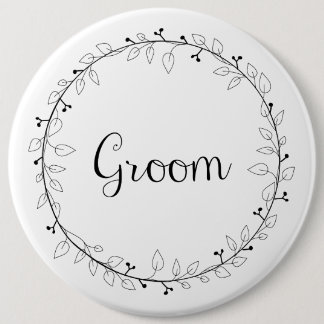 Macaron Rond 15,2 Cm Marié nuptiale d'insignes de partie