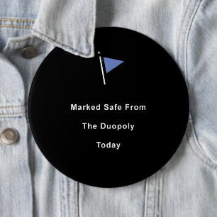 Macaron Rond 15,2 Cm Marqué en sécurité depuis le bouton Duopoly