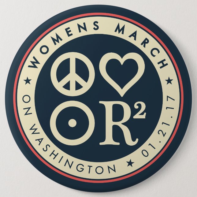 Macaron Rond 15,2 Cm Mars des femmes sur Washington 6" Pin (Devant)