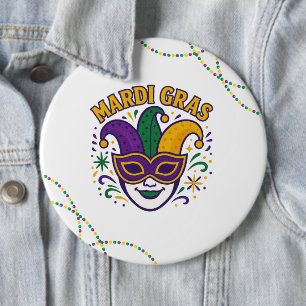Macaron Rond 15,2 Cm Masque de couleur traditionnelle de Mardi Gras