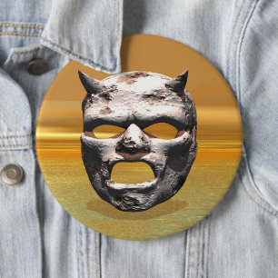 Macaron Rond 15,2 Cm Masque du bouton Pierre