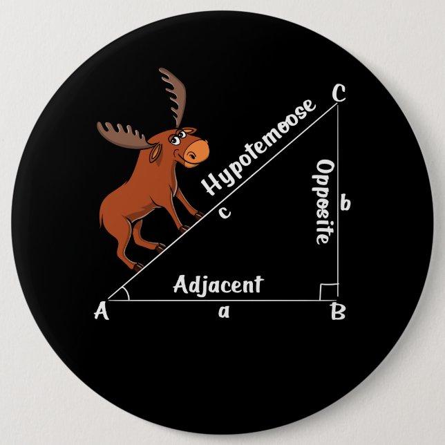 Macaron Rond 15,2 Cm Math drôle Hypoténoose Géométrie Moose Moose Plais (Devant)
